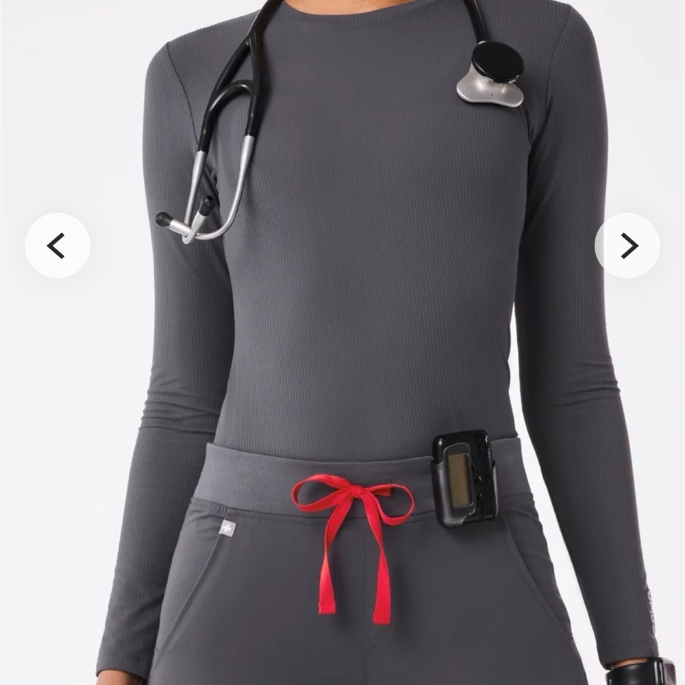 Figs Charcoal Long Sleeve Under Scrub
